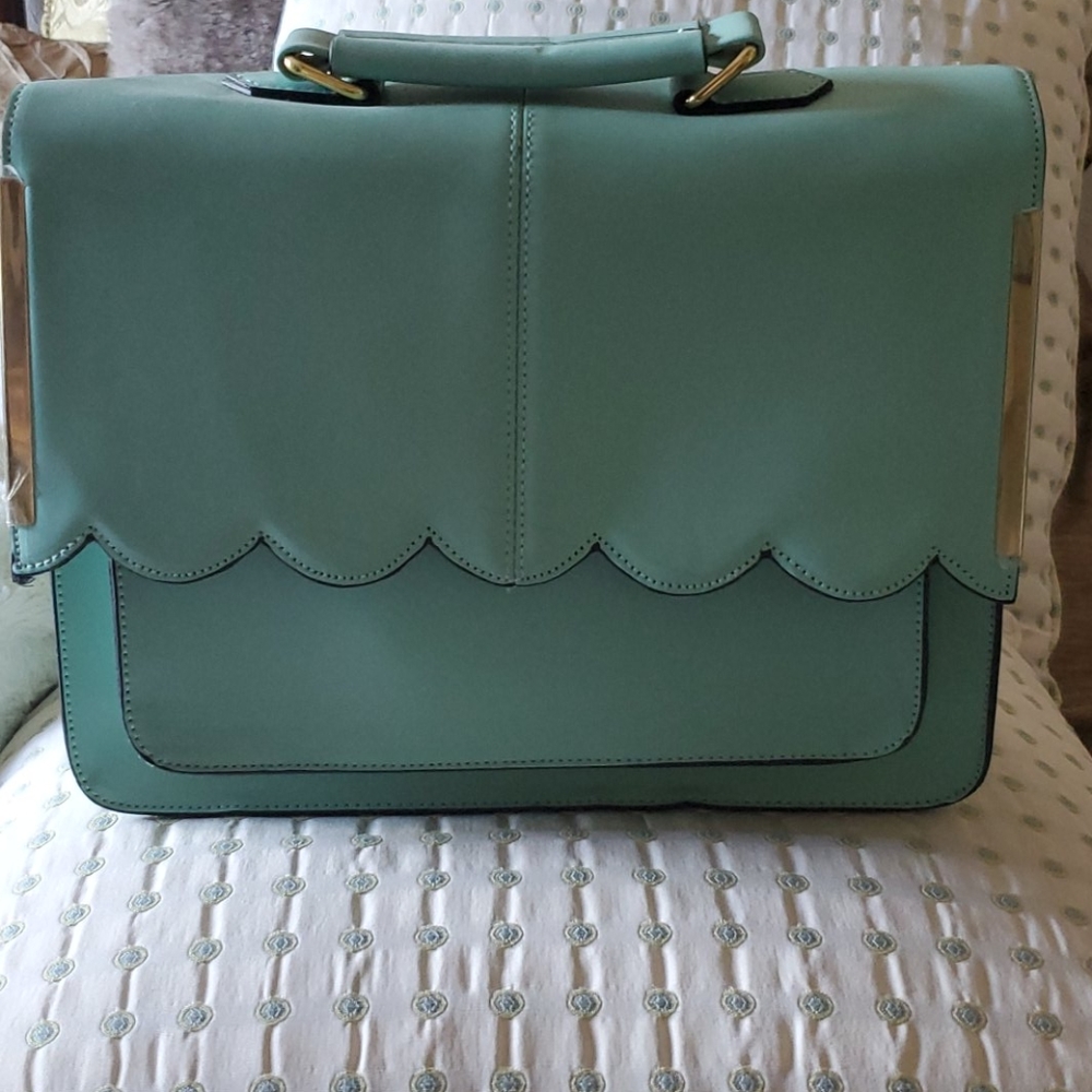 Structured Satchel Handbag in Seafoam Blue! NWOT!